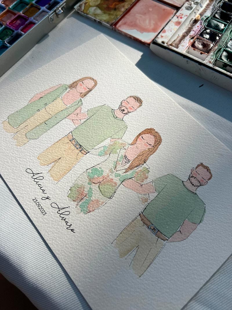 Live Art: ilustraciones en directo Pintamos a vuestros invitados, en directo